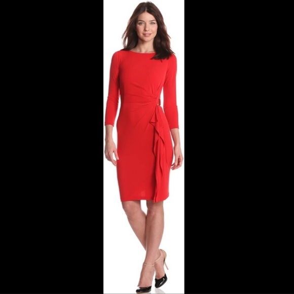 ELIZA J❤️LONG SLEEVE DRESS WITH SIDE GATHERING SIZE 6 - Picture 2 of 9